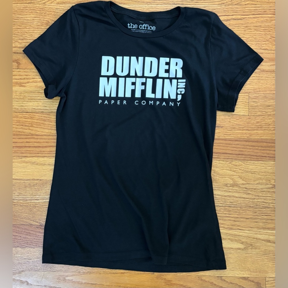 Dunder Mifflin Paper Company Tshirt XL Slim Black The Office Ripple Junction Tee